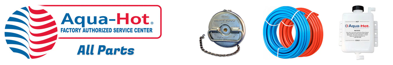 Aqua-Hot electrical parts featuring factory components including wiring, connectors, and other OEM parts for heating systems.