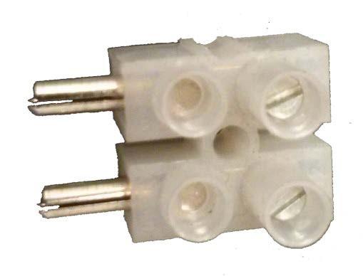 White 2-pin thermostat plug model WPX-352-934 with compact design and prongs visible