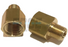 Brass pipe adapter with 1/4 inch FNPT and 1/8 inch MNPT connections for various fluids.